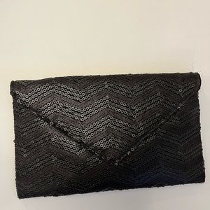 NWT Urban Expressions black beaded clutch with chain strap